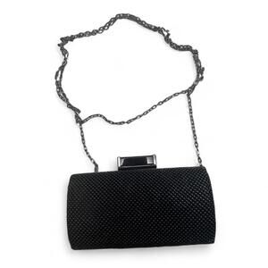 Vintage Jessica McClintock Black Mesh Evening Bag Glam Chain Strap Purse Formal